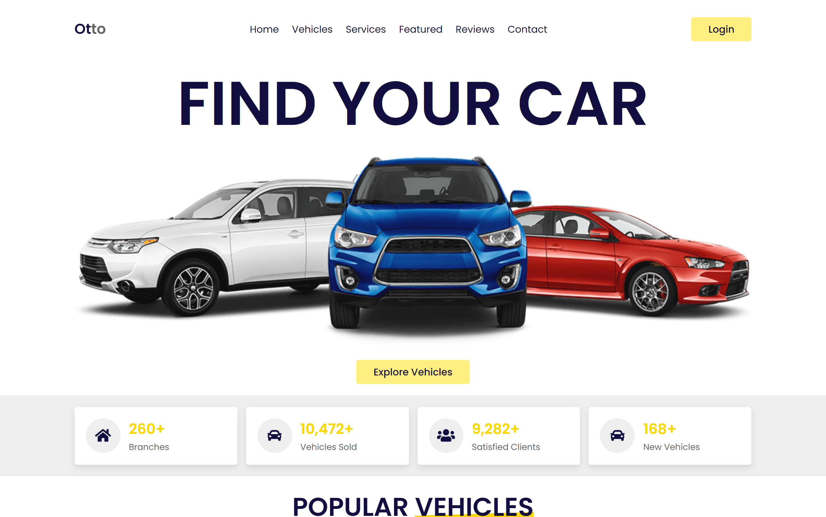 Rent a Vehicle - Landing Page